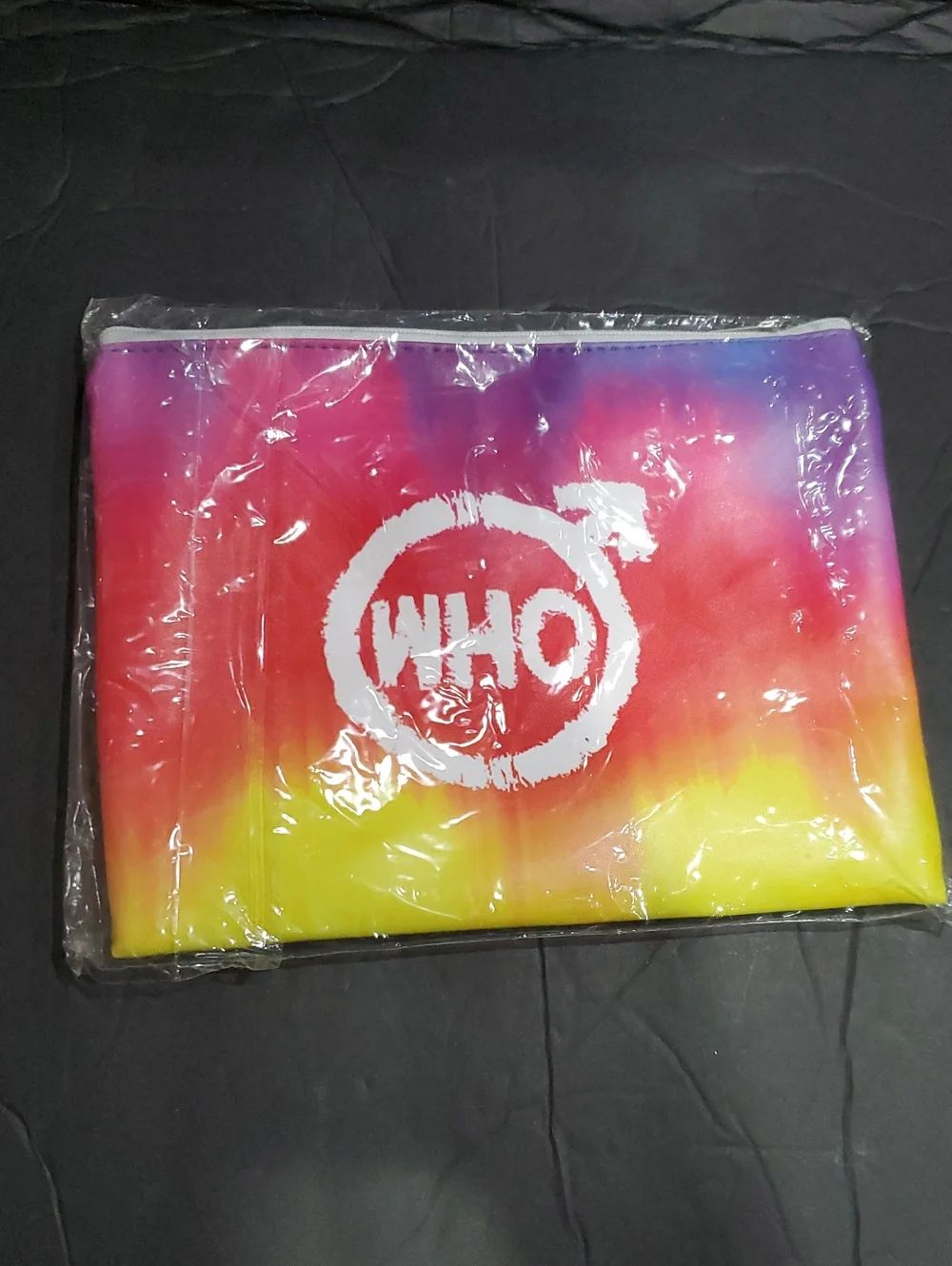 The Who tie dye watercolor psychedelic effect travel makeup cosmetics bag new